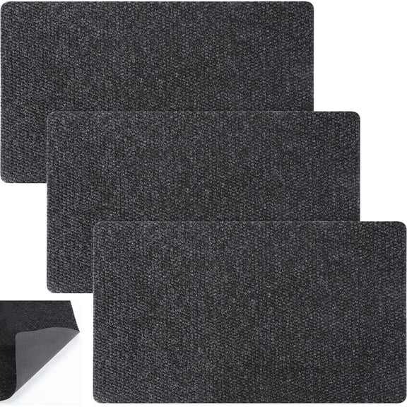 3 Pcs Front Door Mat Bulk Indoor Outdoor Entrance Doormat Black Dirt Resistant Absorbent Welcome Mat with Non Slip Backing Blank Waterproof Rugs Low Profile for Inside Entryway, 29 x 17''
