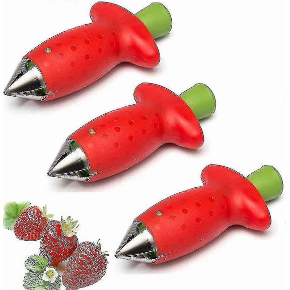 3 Pcs Fruit Corer Remover - Strawberry And Tomato Stem Remover - Strawberry Remover - Tool For Removing Stem Fruits And Vegetables