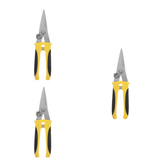 FOLOYORI 3-Piece Multipurpose Stainless Steel Sheet Shear Cutter, Yellow Handle for Precise Cutting