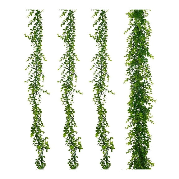 3 Pcs Garland 6ft Artificial Greenery Garland Bulk Silk Leaves Vines For Wedding Hanging Silver Dollar Leaves Vines For Arch