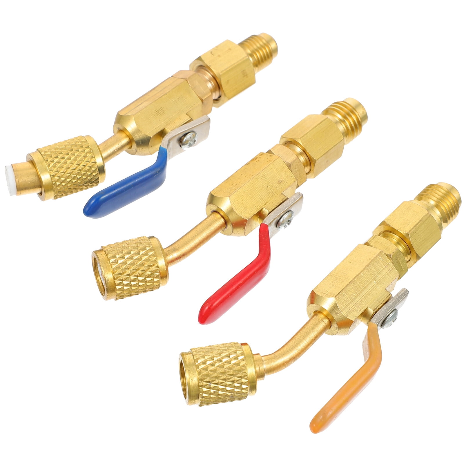 3 Pcs Gauges Refrigerant Ball Valve On-off Valves 8.5X2X1.5CM Golden ...