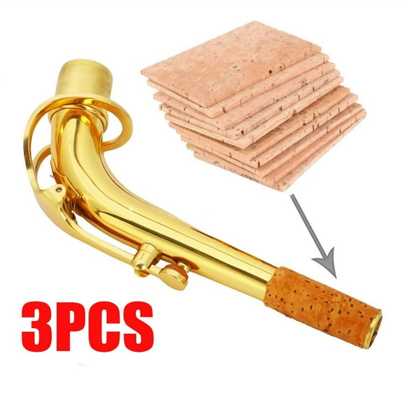 3 Pcs Generic Natural Neck Cork For Sax Saxophone Soprano / Tenor / Alto Musical Instrument Accessories 60*40*2 MM