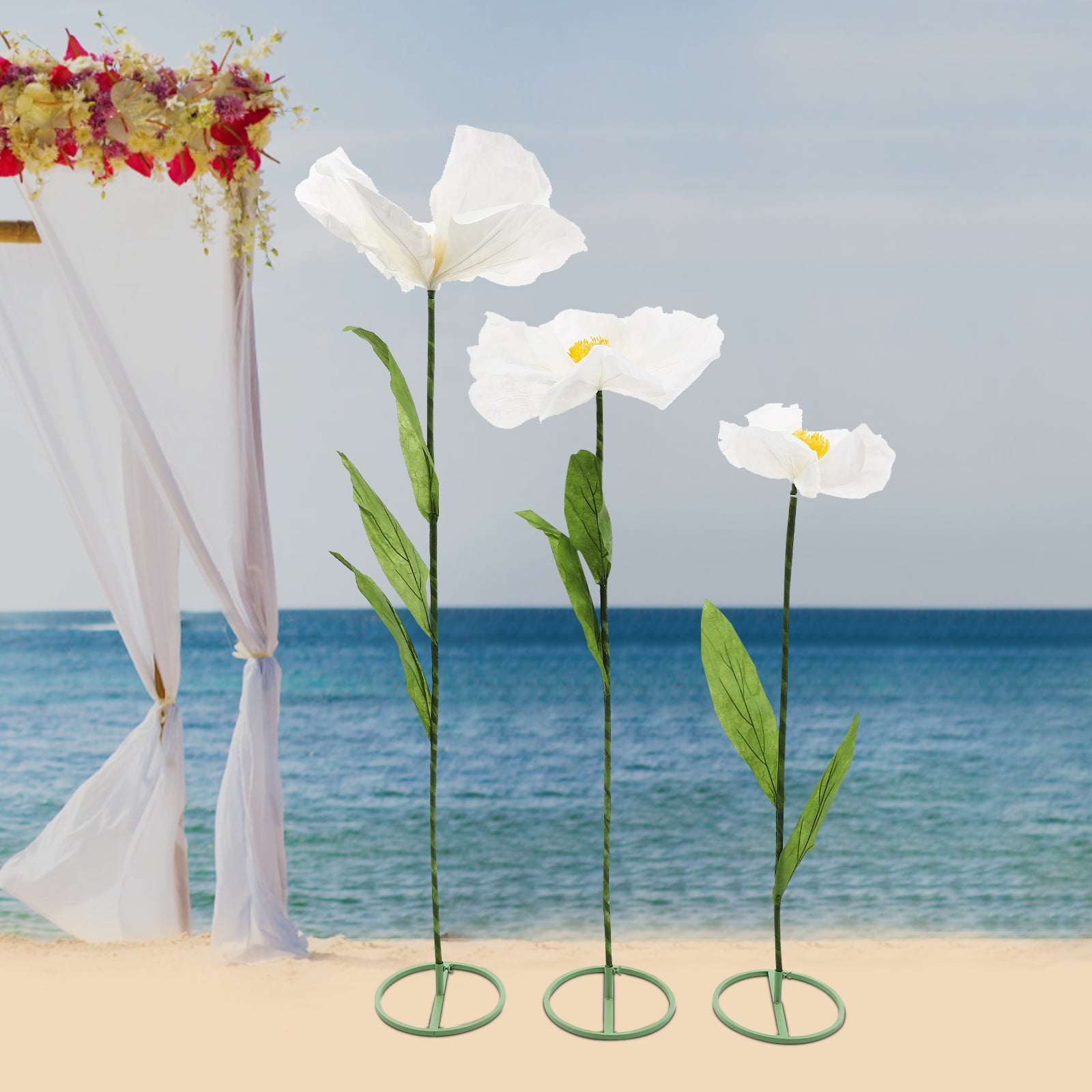 3 Pcs Giant Flowers for Decoration 5.9ft Giant Artificial Flowers Wedding Giant Paper Flowers Large White Artificial Flower for Wedding Decoration