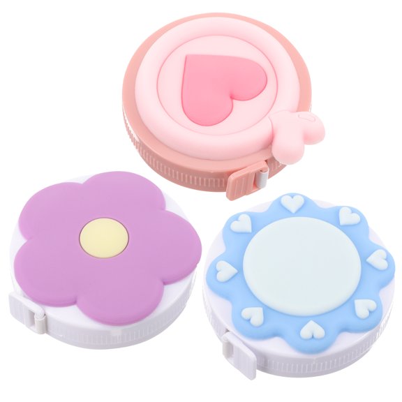 HOMEMAXS Cute Retractable Tape Measure for Body Measurements Portable and Lightweight 3 Pieces Assorted Color