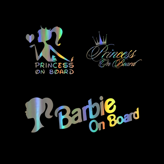 3 Pcs Gleaminglife Baby in Car Stickers for Girl, Removable Safety Decals, Cute Baby Window Car Stickers, 5.9 x 3.3 Inches, Girl on Board Signs for Cars