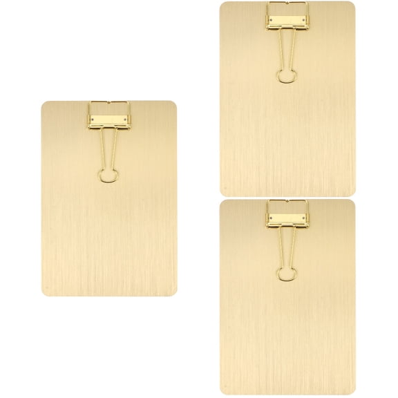 3 Pcs Golden Clipboard A5 Note Splint Lightweight Writing Student