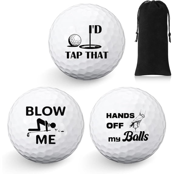3 Pcs Golf Ball Gift Set Funny Novelty Golfer Present for Men Birthday Dad Golfing Fan One Standard Size Unit