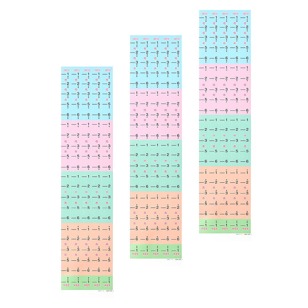 3 Pcs Guzheng Scale Stickers Practical Decals Applique Practice Zither