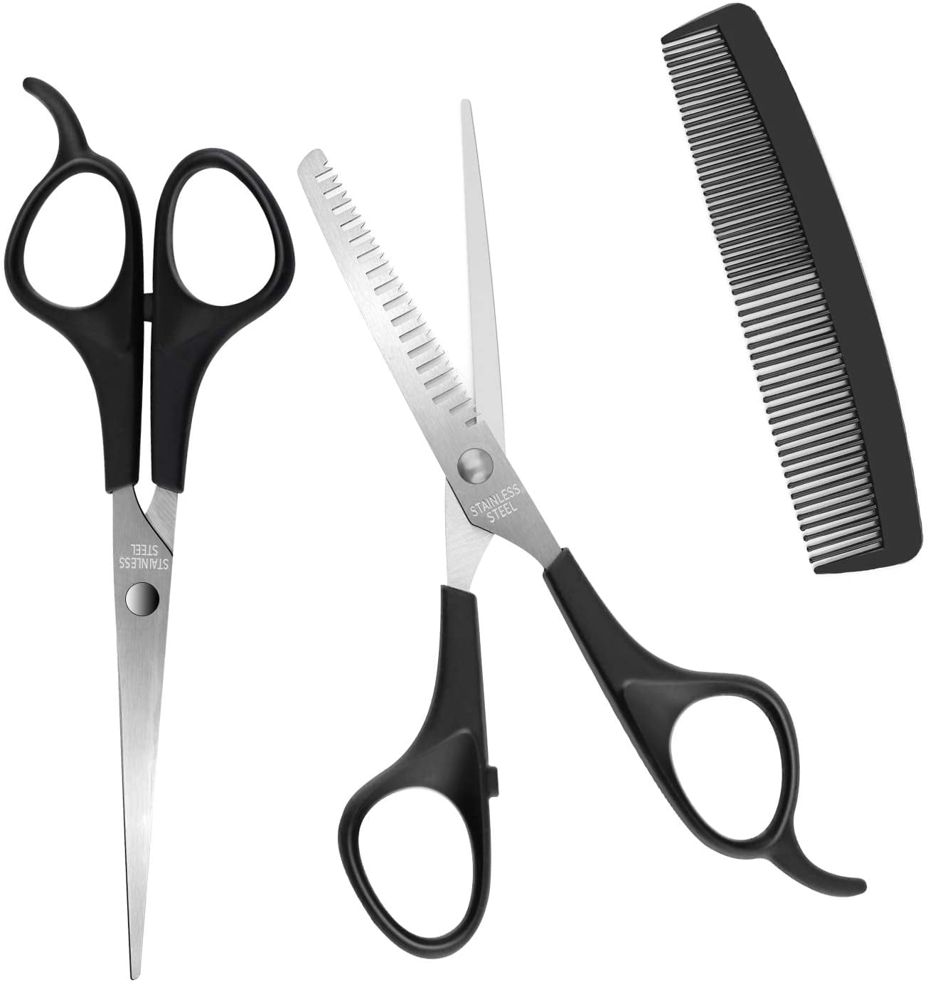 3 Pcs Hair Cutting Scissors Set, Professional Haircut Scissors Kit with Cutting Scissors