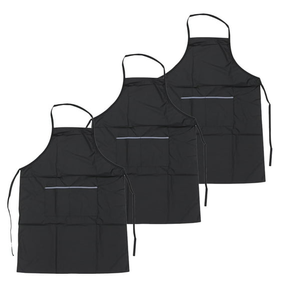 MEIBUTYUP Black Polyester Hairdresser Apron for Salon and Kitchen 3Pcs