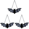 thumbnail image 1 of 3 Pcs Halloween Hanging Bats Decoration, 4.72X2.56X0.15" Acrylic Bat Hanging Ornament, Gothic Home Decor, Indoor Home Arrangement Accessor, Spooky Festival Hanging Prop, Halloween Party Decorations, 1 of 4