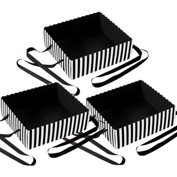 3 Pcs Halloween Movie Night Snack Trays with Strap Usherette Popcorn Snack Trays for 20's Theme Party Popcorn Vendor Costume Carnival Movie Night Supplies(Black)