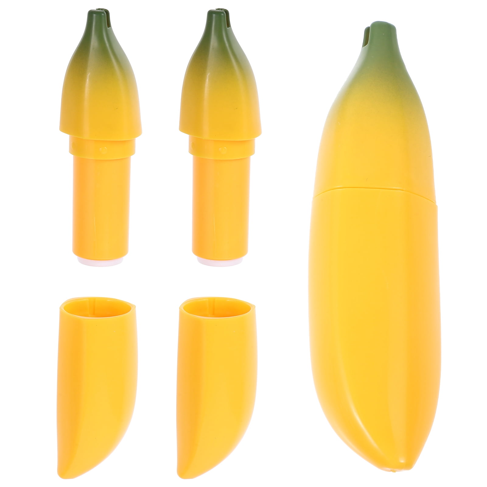 3 Pcs Hand Sewing Needle Syringe Crochet Hook Storage Box Case Banana