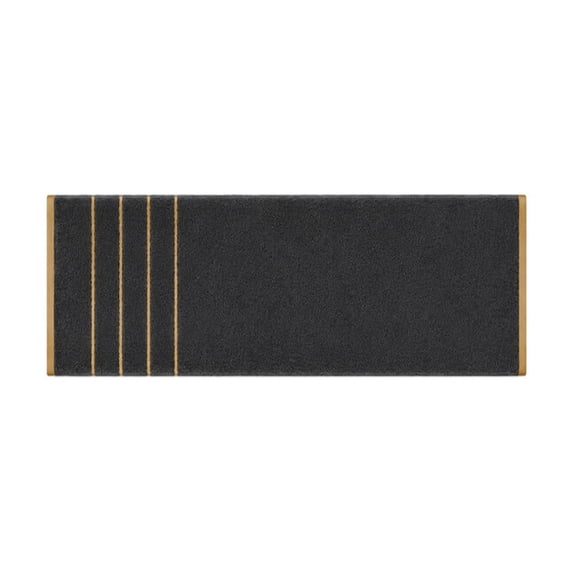 3 Pcs Hand Towels for Bathroom with Golden Trim,Quick Absorbent Design for Home Hotel Travel,Black