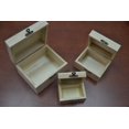 thumbnail image 1 of 3 Pcs Handmade Brown Wood Storage Keepsake Wood Boxes, 1 of 2