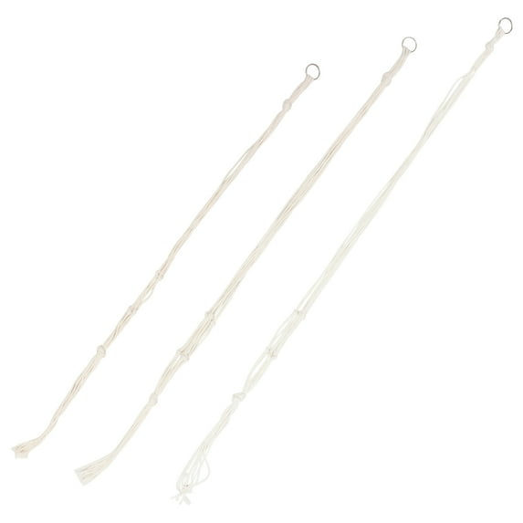 3 Pcs Hanging Plant Macrame Plant Hanger Net Bag Hanging Flowerpot 18X90CM Beige