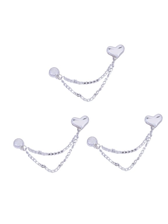 3 Pcs Heart Pants Clips Magnetic Clothing Clips with Chain Removable Magnetic Pins Bows Magnetic Buttons