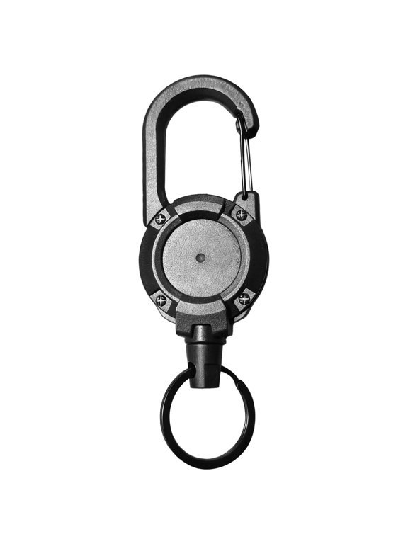 3 Pcs Heavy Duty Zinger Retractors, Steel Wire Retractable Key Chain, 4.88 in / 12.4 cm Length, Anti-Scratch Nylon Shell, Gear Keeper, Ideal for Tools, Keys, ID Cards