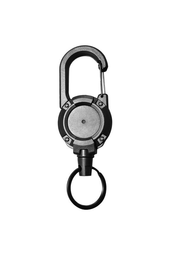 3 Pcs Heavy Duty Zinger Retractors, Steel Wire Retractable Key Chain, 4.88 in / 12.4 cm Length, Anti-Scratch Nylon Shell, Gear Keeper, Ideal for Tools, Keys, ID Cards