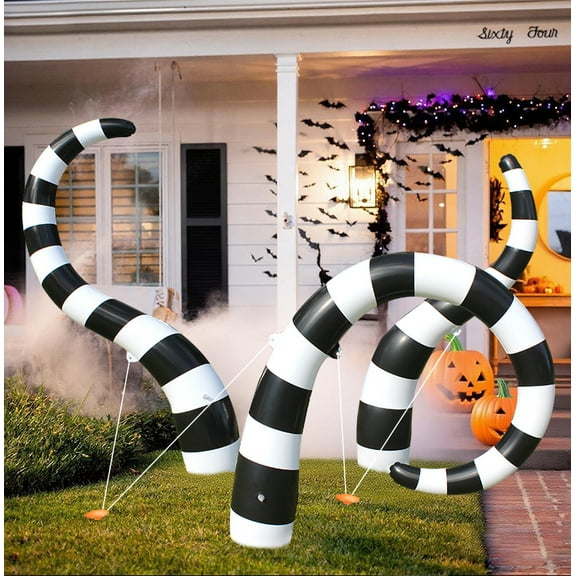 3 Pcs Holiday Inflatable Giant Sandworm, Monster Broke Out from Window Blow up Decor for Window Decoration Outdoor Yard Lawn Garden,Sandworm Graveyard Displays and Spooky Party Pathways