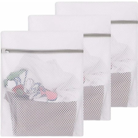 3 Pcs Honeycomb Mesh Laundry Bags,XL Size Durable Laundry Bags,Honeycomb Mesh Wash Bags,Breathable Laundry Bags for Underware,Washing and Drying Clothbags with Anti-Rust Zipper