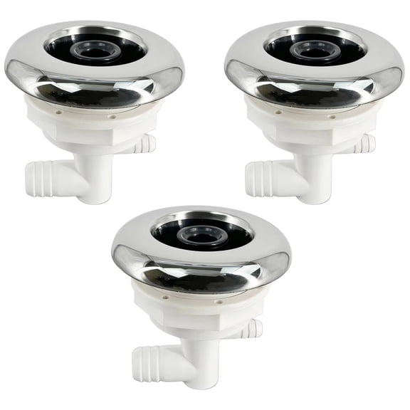 3 Pcs Hot Tub Jets, ABS SPA Massage Bathtub Nozzle, 3.9 x 3.7 in / 9.8 x 9.5 cm Hot Tub Replacement Jets with Adjustable Water Flow, Silver Long-Lasting Jacuzzi Jets for Easy Installation