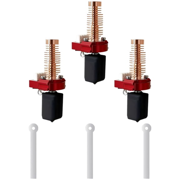 3 Pcs Hotend Ceramic Kit Compatible with Flasforge Adventurer 5M 0.25 mm Hardened Nozzle, Quick-Connecting, 280℃, Red Copper Heatsink, Wear-Proof Extruder, 2.47 x 0.81 x 0.55 in, Multi-Filament