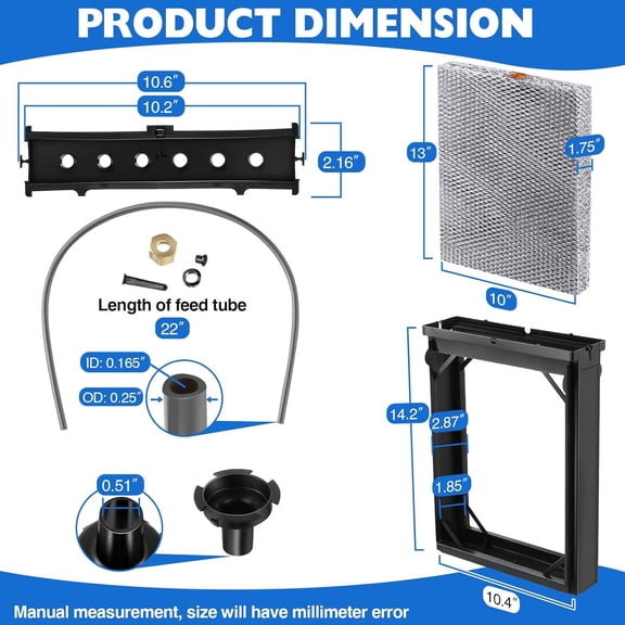 3 Pcs Humidifier Maintenance Kit with Model No. 35 Filter Panel, All Aluminum Humidity System Filter Compatible with 4839 Whole Home Humidifier Model 600, 600A, 600M Parts