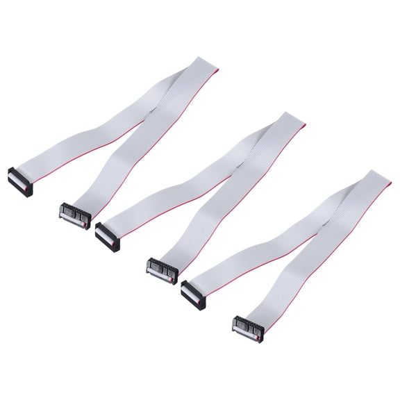 3 Pcs IDC Flat Ribbon Cable, 2.54mm Pitch 25mm Width 50cm Long 20 Pin FC to FC Flat Ribbon Connector Jumper Wire for PC