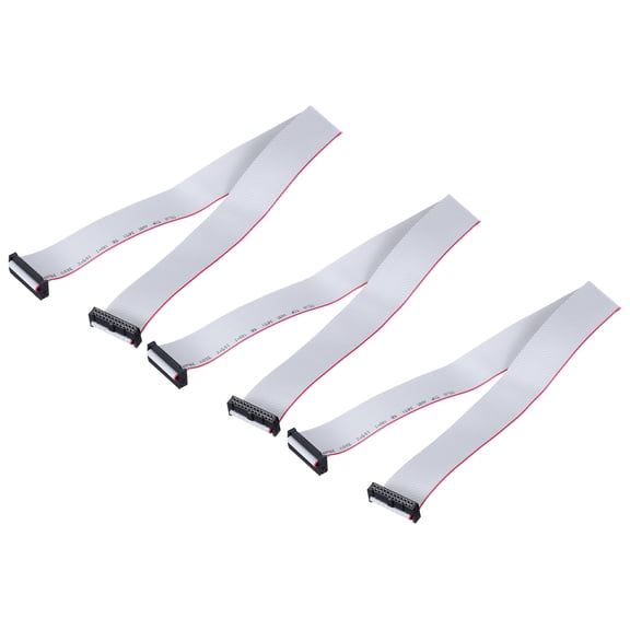 3 Pcs IDC Flat Ribbon Cable, 2.54mm Pitch 30mm Width 50cm Long 24 Pin FC to FC Flat Ribbon Connector Jumper Wire for PC