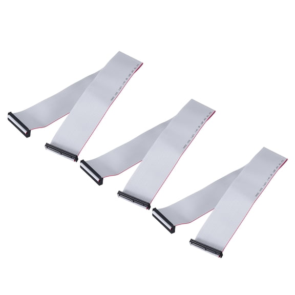 3 Pcs IDC Flat Ribbon Cable, 2.54mm Pitch 51mm Width 50cm Long 40 Pin FC to FC Flat Ribbon Connector Jumper Wire for PC