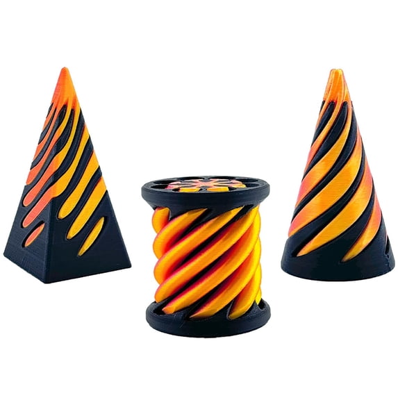 3 Pcs Impossible Cones Spiral Fidget Toys, Piercing Pyramid Puzzle Toy, Stress Relief Sensory Toy