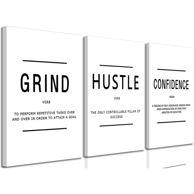 3 Pcs Inspirational Office Botanical Canvas Wall Art Motivational