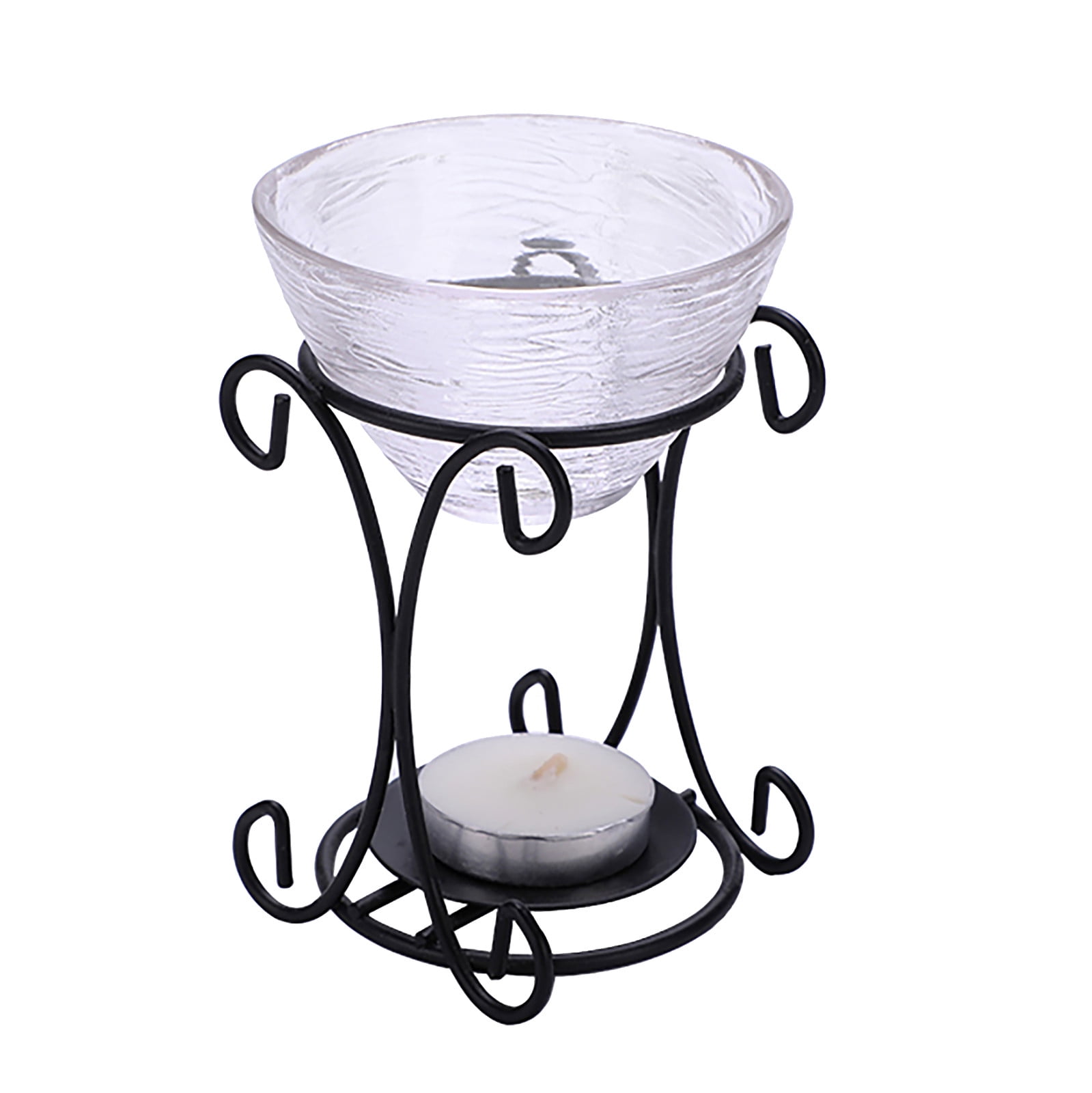 3 Pcs Iron Aromatherapy Oil Burner with Flower Stand Handmade Candle