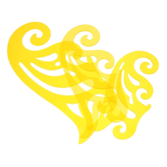 3 Pcs Irregular Edges Ruler Multi-purpose Multi-function Drawing Template Yellow