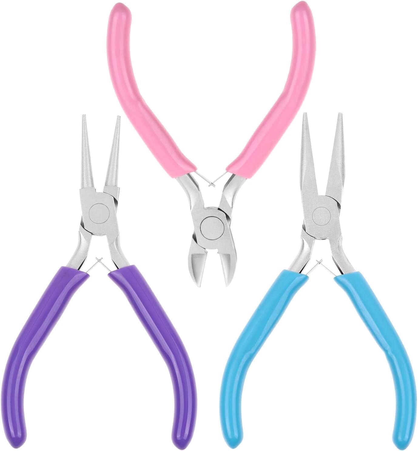 3 Pcs Jewelry Making Plier Tools with Needle/Chain/Round Nose Pliers and Wire Cutter for Jewelry Repair, Wire Wrapping, Crafts, Jewelry Making Supplies