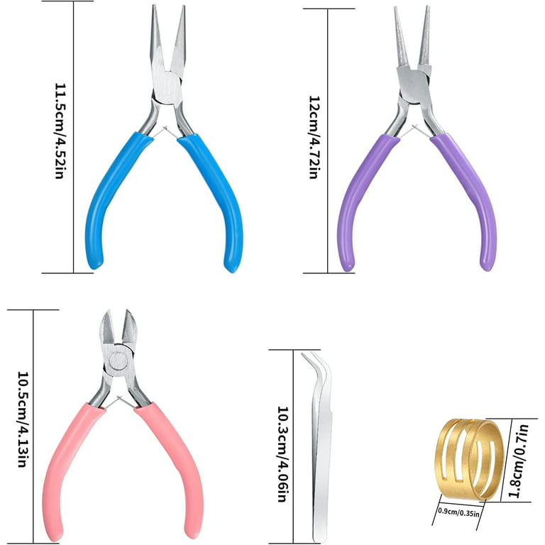 Jewelry Pliers, SONGIN 3 Pack Jewelry Pliers Set Tools Includes Needle Nose  Pliers Round Nose Pliers Wire Cutters Chain Nose Pliers for Jewelry Making