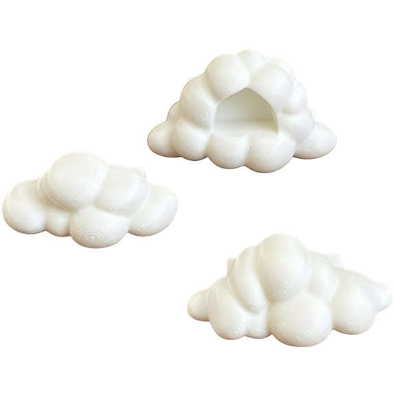 3 Pcs Jumping Spider Platforms, White Cloud Modeling Jumping Spiders Accessories with Strong Metal-Adhering Mounting, Habitat Spider Enclosure Decor for Climbing and Resting, Terrarium Decor