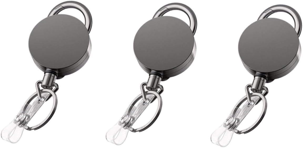 3 Pcs Key Chain Badge Clip Key Holder Belt Clip Keychain Lanyard Badge