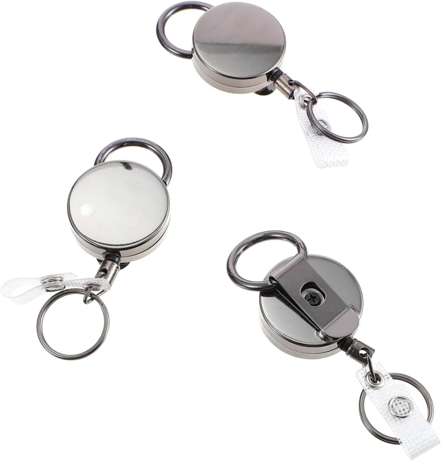 3 Pcs Key Chain Badge Clips Retractable Vertical Id Badge Holder Name