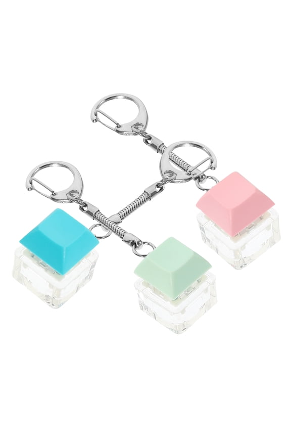 3 Pcs Keyboard Charm Bag Hanging Decor Computer Carabiner Keychain Clip