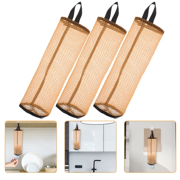 FONDOTIN 3-Pack Nylon Hanging Bag Dispensers for Home Storage, Plastic Bag Organizer, Recycling, and Easy Household Organization