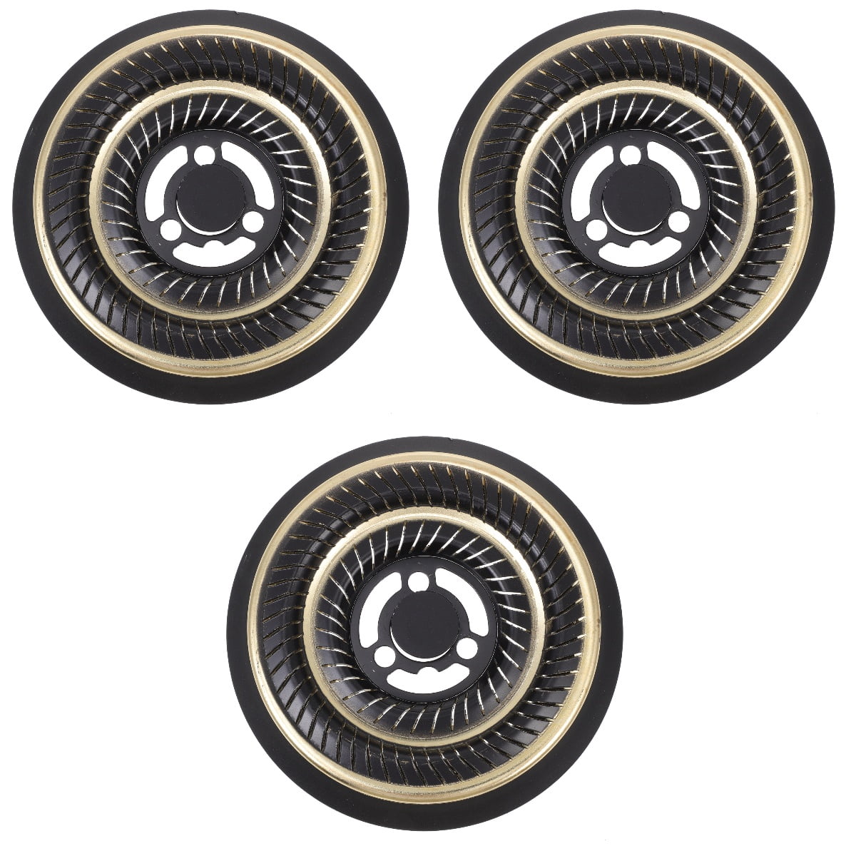 3-Piece Kitchen Stove Distributor Cooking Pad 16x16x2CM Black Set