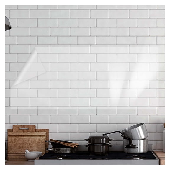 3 Pcs Clear Kitchen Contact Paper, Self-Adhesive Transparent Wall Protector, Waterproof Oil-Proof Backsplash Sticker for Kitchen Cabinets Walls