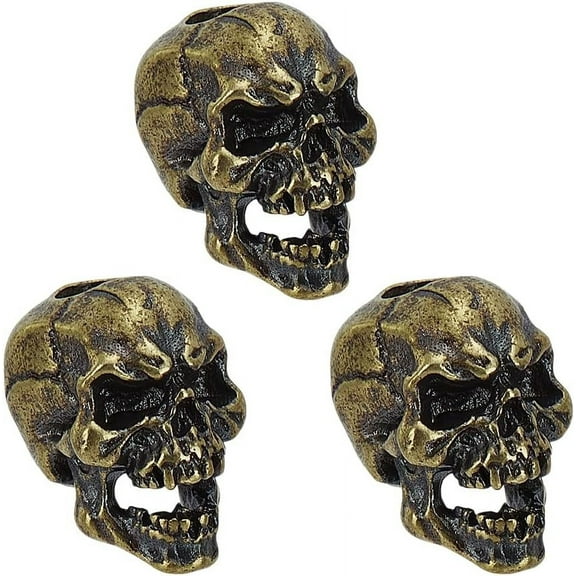 3 Pcs Knife Lanyard Bead 20x18x13mm Brass Knife Bead 5mm Hole Parachute Cord Beads