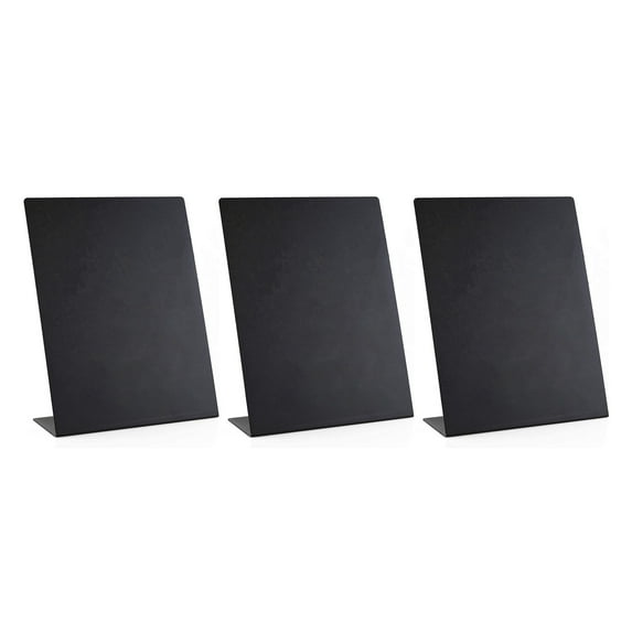 3 Pcs L-Shaped Mini Chalkboard Signs Acrylic Chalkboard Buffet Tags Small Black Food Display Stands for Message Board Signs, Weddings, Tents, Birthday Parties