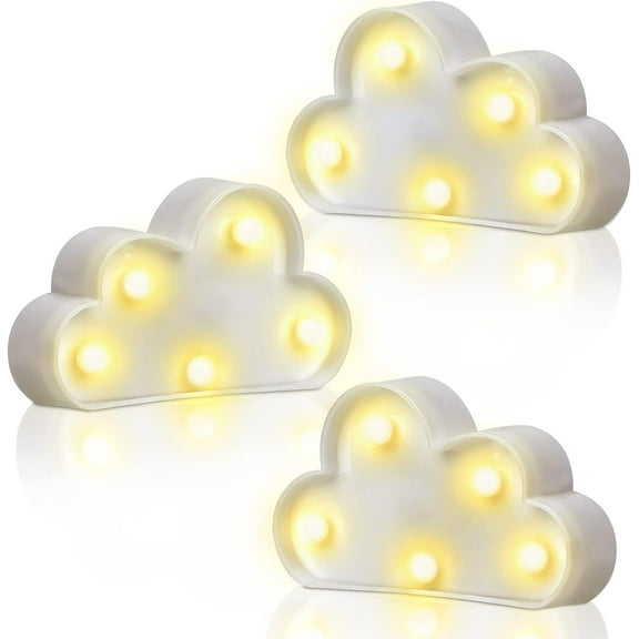 3 Pcs LED Cloud Night Light Can Be Hung On The Wall Kids Room Light, Suitable for Birthday Party Holiday Decoration Baby Room Nursery Decoration