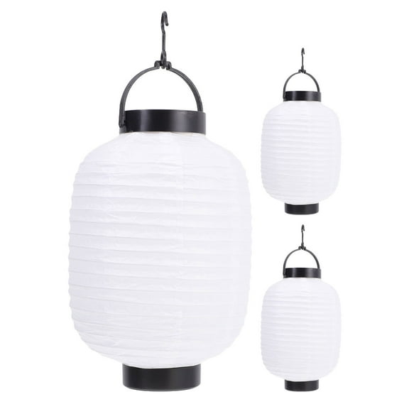 Raindrops Japanese Paper Lanterns Set of 3 Foldable Hanging White Decorative Lanterns for Festive Home Decor