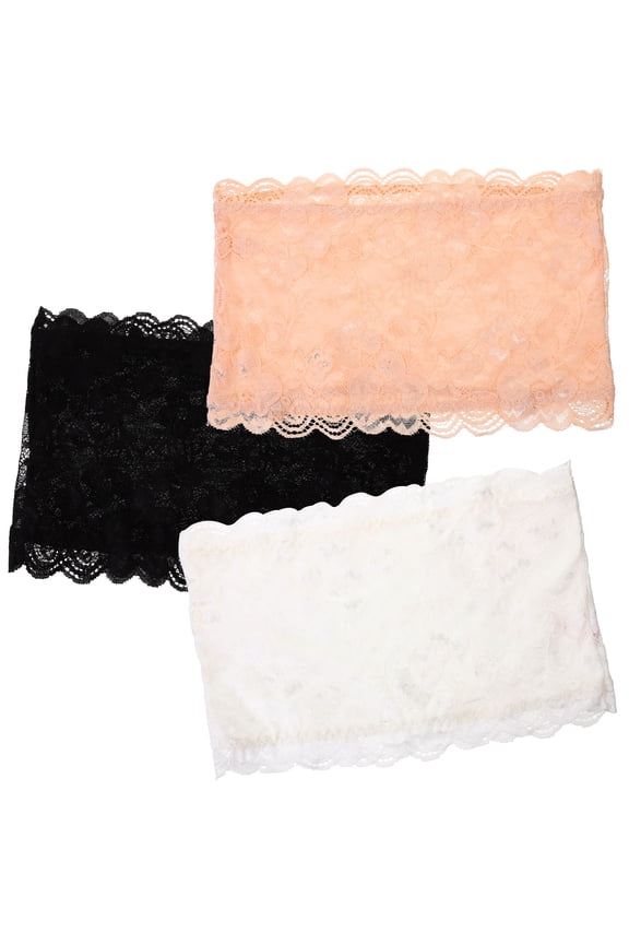 3 Pcs Lace Top Strapless Tops for Women Bust Size Women's