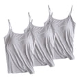 thumbnail image 1 of 3 Pcs Ladies Soft Stretch Camisole Built in Detachable Pads Thin Strap Adjustable Design Functional Shirts for Daily Occasions Shape Retaining (Orange,2XL), 1 of 5